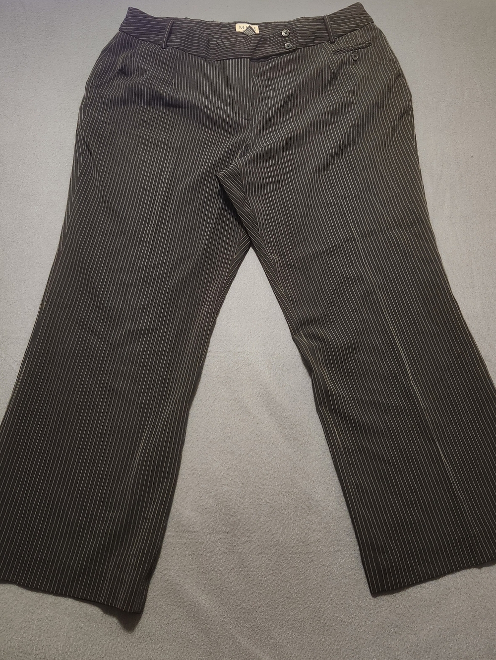 MKM Designs Pants Women Size 20 W Black Pinstripe